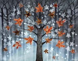 Winter Calling II by Chloe Nugent - Original Glazed Mixed Media on Board sized 38x30 inches. Available from Whitewall Galleries